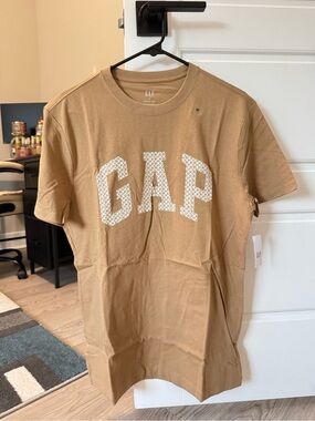 GAP Tan Crewneck Tee with White Logo